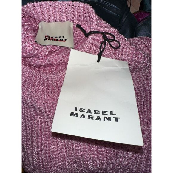 Isabel Marant Chunky Knit Crew Neck Yandra Pullover Sweater Pink US 6 $770 - Picture 10 of 11